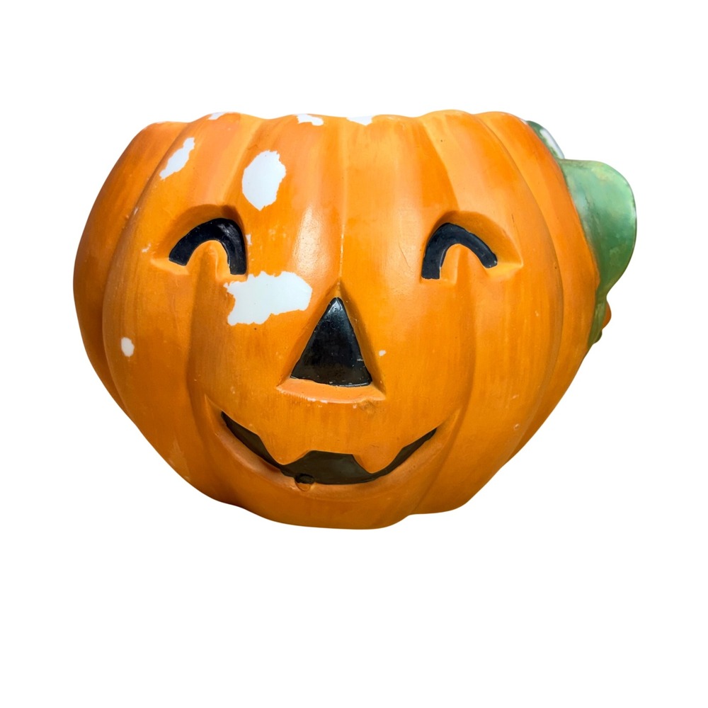 VTG 1991 Inarco Ceramic Pumpkin Planter Jack O Lantern Candy Bowl Halloween HTF